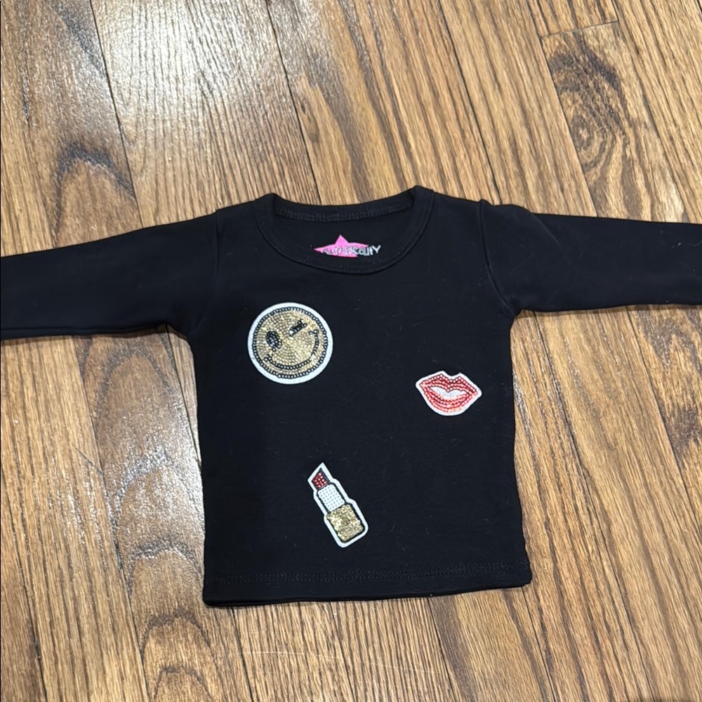 Rock-N-Beauty Black Kids Shirt with Fun Patches